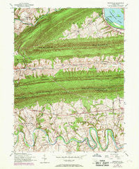 Wertzville Pennsylvania Historical topographic map, 1:24000 scale, 7.5 X 7.5 Minute, Year 1952
