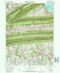 Wertzville Pennsylvania Historical topographic map, 1:24000 scale, 7.5 X 7.5 Minute, Year 1952