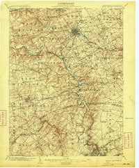 West Chester Pennsylvania Historical topographic map, 1:62500 scale, 15 X 15 Minute, Year 1904