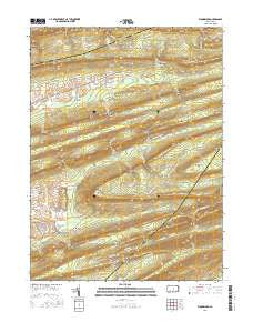 Woodward Pennsylvania Current topographic map, 1:24000 scale, 7.5 X 7.5 Minute, Year 2016