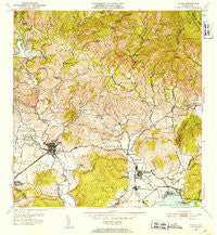 Yauco Puerto Rico Historical topographic map, 1:30000 scale, 7.5 X 7.5 Minute, Year 1952