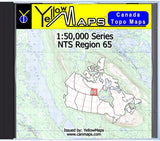 Buy digital map disk YellowMaps Canada Topo Maps: NTS Regions 65