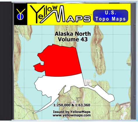 Buy digital map disk YellowMaps U.S. Topo Maps Vol. 43 - Alaska North