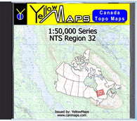 Buy digital map disk YellowMaps Canada Topo Maps: NTS Regions 32