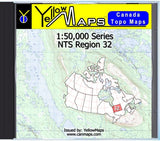 Buy digital map disk YellowMaps Canada Topo Maps: NTS Regions 32