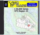 Buy digital map disk YellowMaps Canada Topo Maps: NTS Regions 33