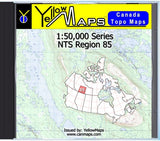 Buy digital map disk YellowMaps Canada Topo Maps: NTS Regions 85