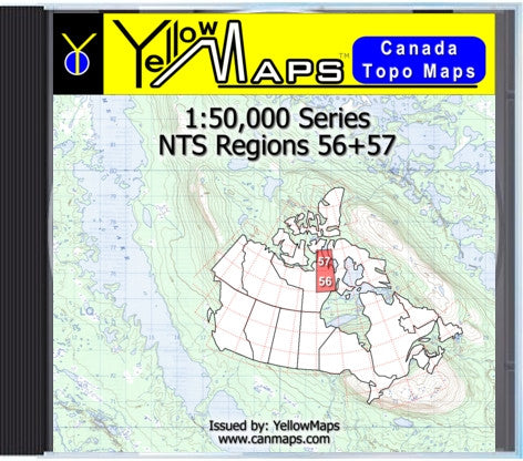 Buy digital map disk YellowMaps Canada Topo Maps: NTS Regions 56+57