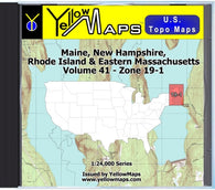 Buy digital map disk YellowMaps U.S. Topo Maps Volume 41 (Zone 19-1) Maine, New Hampshire, Rhode Island & Eastern Massachusetts