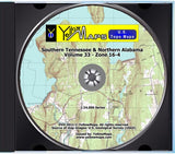 YellowMaps U.S. Topo Maps Volume 33 (Zone 16-4) Southern Tennessee & Northern Alabama
