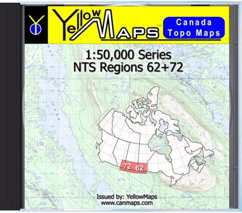 Buy digital map disk YellowMaps Canada Topo Maps: NTS Regions 62+72