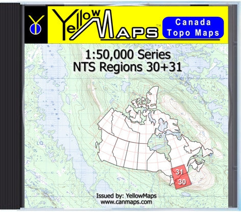 Buy digital map disk YellowMaps Canada Topo Maps: NTS Regions 30+31