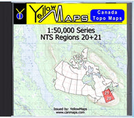 Buy digital map disk YellowMaps Canada Topo Maps: NTS Regions 20+21