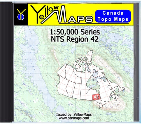 Buy digital map disk YellowMaps Canada Topo Maps: NTS Regions 42