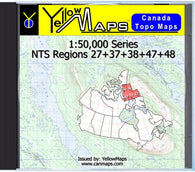 Buy digital map disk YellowMaps Canada Topo Maps: NTS Regions 27+37+38+47+48