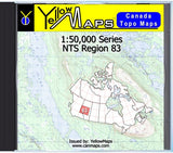 Buy digital map disk YellowMaps Canada Topo Maps: NTS Regions 83