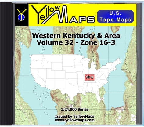 Buy digital map disk YellowMaps U.S. Topo Maps Volume 32 (Zone 16-3) Western Kentucky & Area