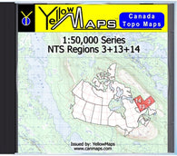 Buy digital map disk YellowMaps Canada Topo Maps: NTS Regions 3+13+14
