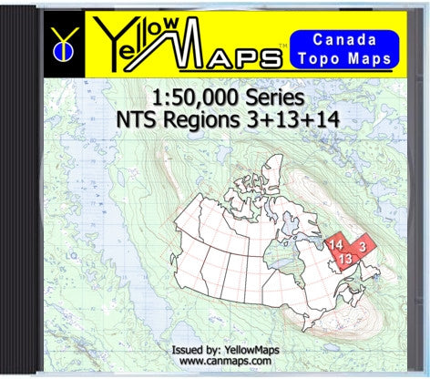 Buy digital map disk YellowMaps Canada Topo Maps: NTS Regions 3+13+14