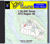 Buy digital map disk YellowMaps Canada Topo Maps: NTS Regions 96