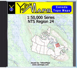 Buy digital map disk YellowMaps Canada Topo Maps: NTS Regions 24