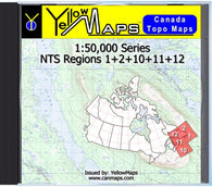 Buy digital map disk YellowMaps Canada Topo Maps: NTS Regions 1+2+10+11+12
