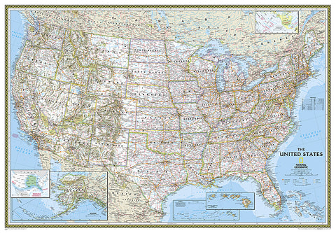 Buy map United States, Classic, Enlarged and Laminated by National Geographic Maps