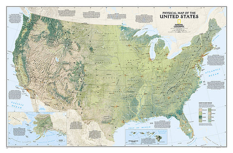 Buy map United States, Physical, Sleeved by National Geographic Maps