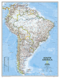 Buy map South America, Classic, Enlarged and Sleeved by National Geographic Maps