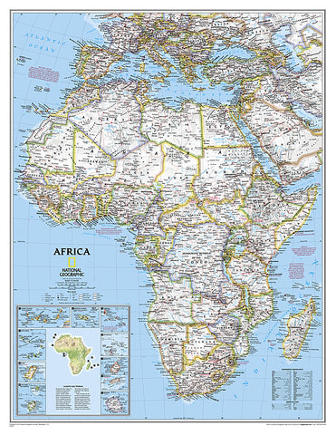 Buy map Africa, Classic, Enlarged and Laminated by National Geographic Maps
