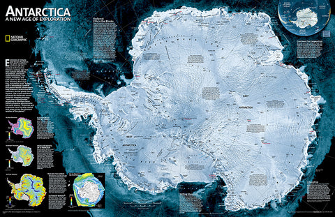 Buy map Antarctica Satellite, Laminated by National Geographic Maps