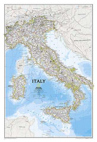 Buy map Italy, Classic, Laminated by National Geographic Maps