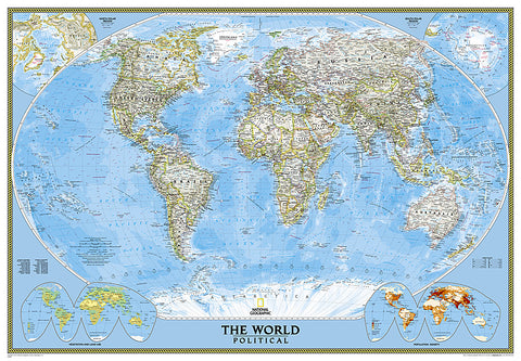 Buy map World, Classic, Enlarged and Laminated by National Geographic Maps
