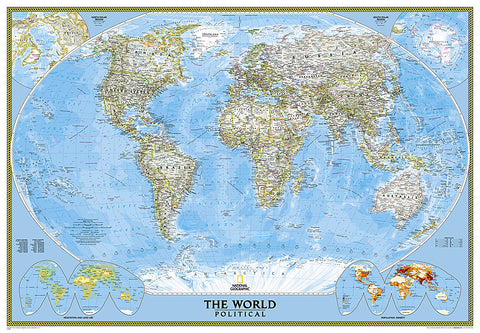 Buy map World, Classic, Enlarged and Laminated by National Geographic Maps