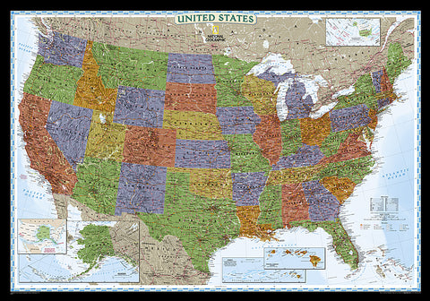 Buy map United States, Decorator, Sleeved by National Geographic Maps