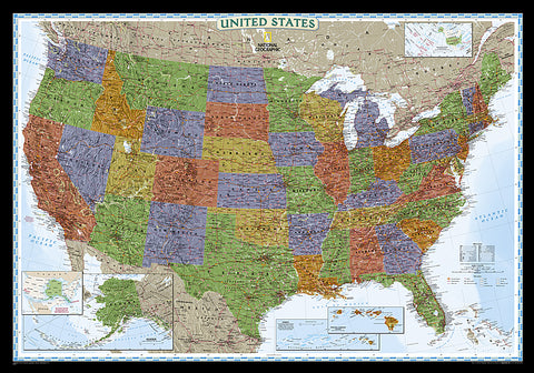 Buy map United States, Decorator, Laminated by National Geographic Maps