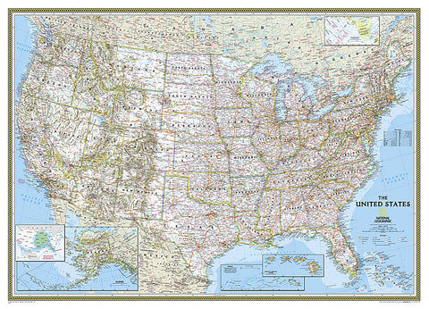 Buy map United States, Classic, Mural by National Geographic Maps