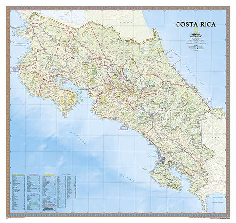 Buy map Costa Rica, sleeved by National Geographic Maps