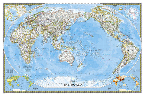 Buy map World, Pacific Centered, Classic, Sleeved by National Geographic Maps