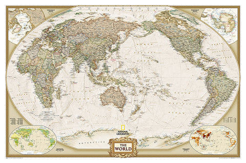 Buy map World, Executive, Pacific-Centered, Sleeved by National Geographic Maps