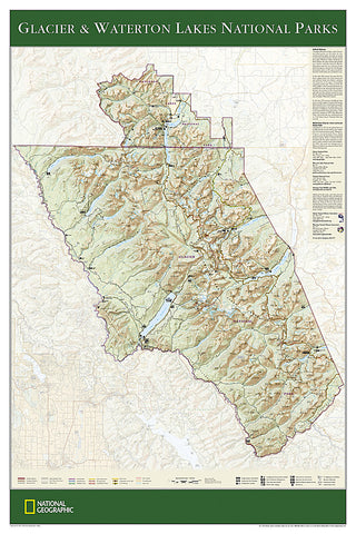 Buy map Glacier and Waterton Lakes National Parks, Sleeved by National Geographic Maps