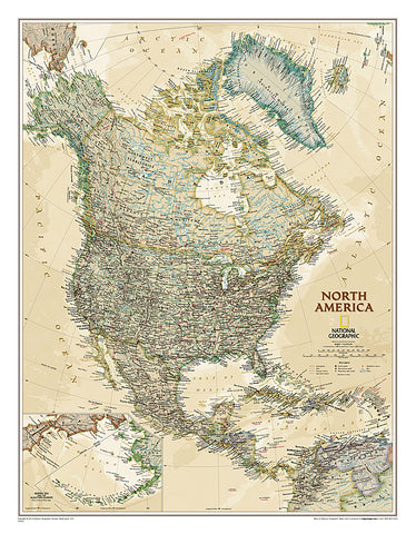 Buy map North America, Executive, Laminated by National Geographic Maps