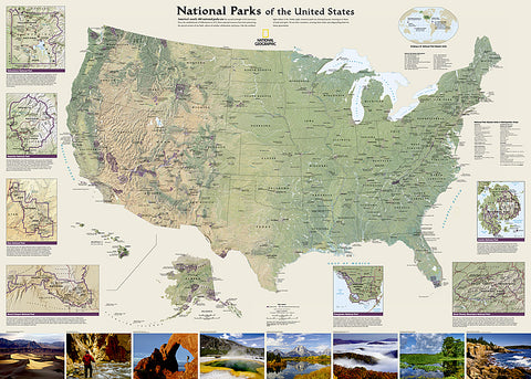 Buy map National Parks of the United States, Wall Map by National Geographic Maps