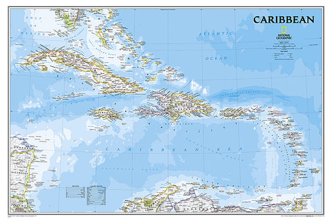 Buy map Caribbean, Classic, sleeved by National Geographic Maps