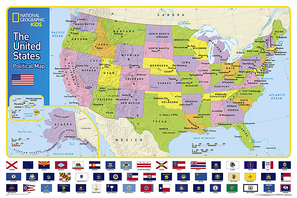 地図・旅行ガイド National Geographic on Assignment USA National Geographic United States Map (folded with flags and