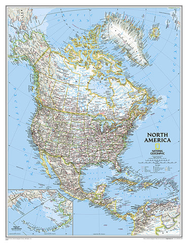 Buy map North America, Classic, Enlarged and Tubed by National Geographic Maps