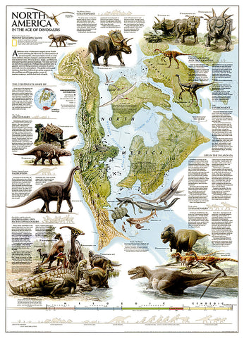 Buy map Dinosaurs of North America, Tubed by National Geographic Maps