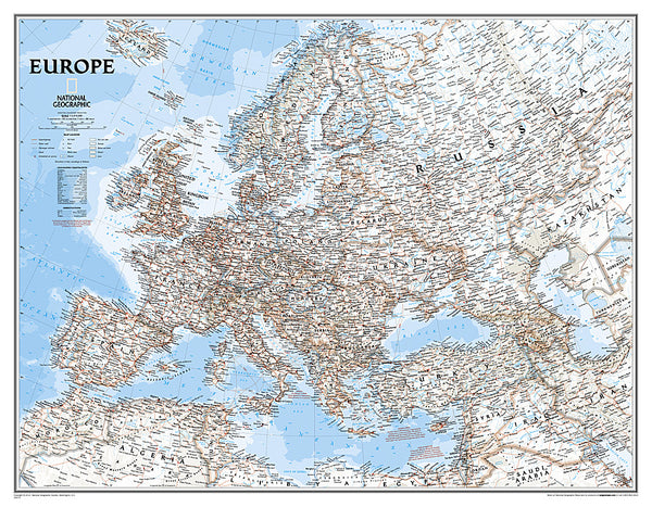 Buy map Europe, Classic, Enlarged and Tubed by National Geographic Maps