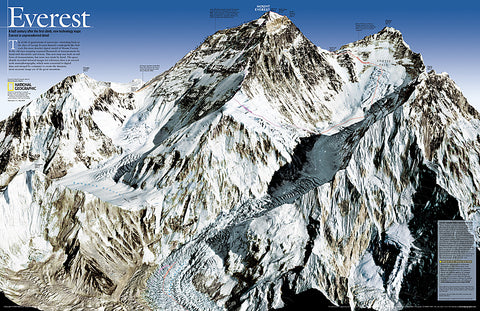 Buy map Mount Everest/Himalayas 50th Anniversary, 2-Sided, Tubed by National Geographic Maps