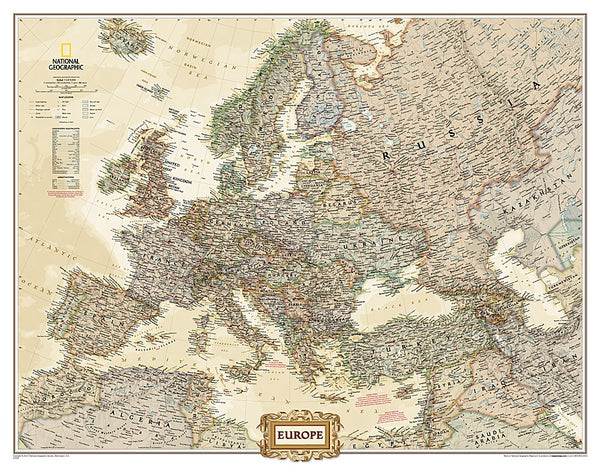 Buy map Europe Executive, Enlarged & Tubed by National Geographic Maps